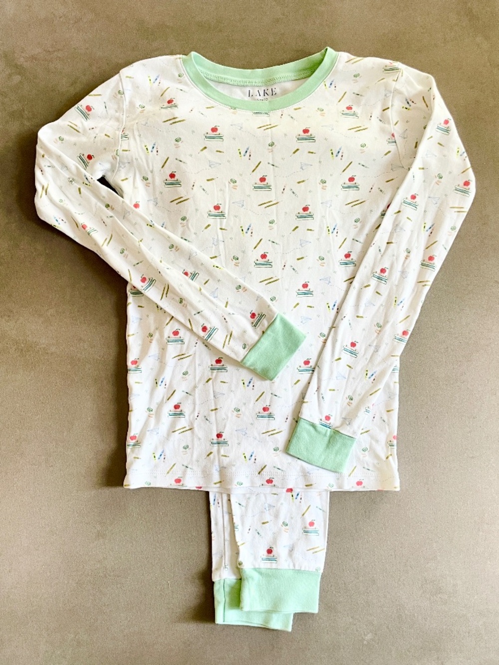 Like New - LAKE Kids Long-Long Set - School Days Theme - Size 12